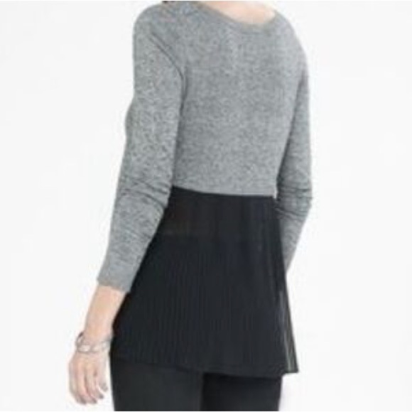 Express heather gray long sleeve layered knit top - Picture 3 of 7
